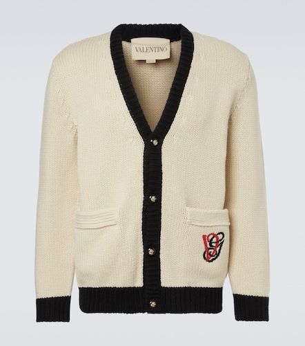 Embroidered virgin wool cardigan - Valentino Garavani - Modalova