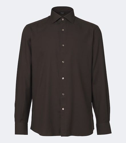 Zegna Camisa de algodón y cachemir - Zegna - Modalova