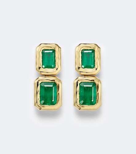 Orecchini pendenti Nesting Gem in 18kt con smeraldi - Octavia Elizabeth - Modalova