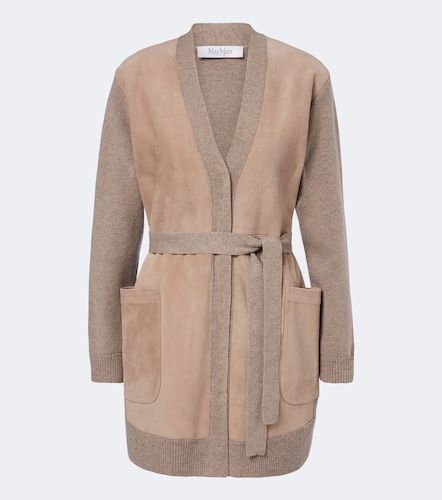 Cardigan aus Strick mit Veloursleder - Max Mara - Modalova