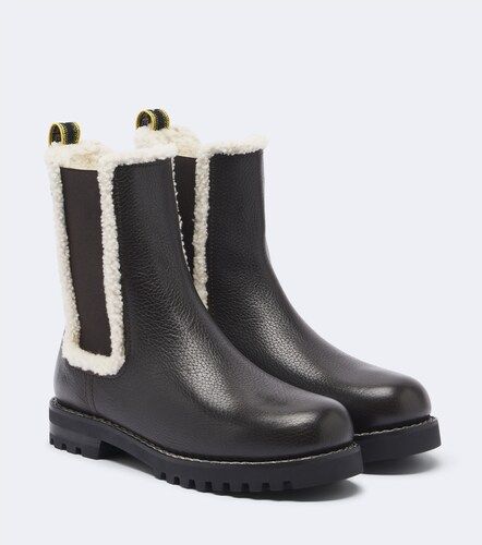 Chelsea boots in pelle con shearling - Fendi - Modalova