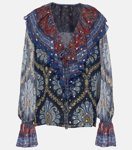 Ruffled printed silk-blend blouse - Etro - Modalova