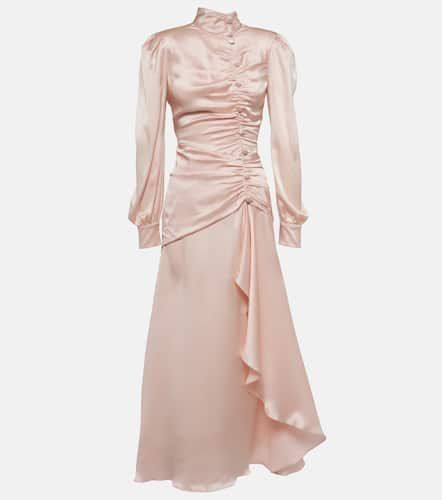 Ruched silk satin maxi dress - Alessandra Rich - Modalova