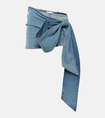 Minigonna di jeans con logo - Blumarine - Modalova