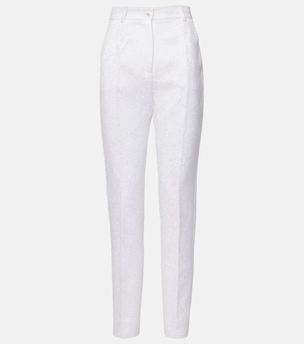 Pantaloni slim in broccato - Dolce&Gabbana - Modalova
