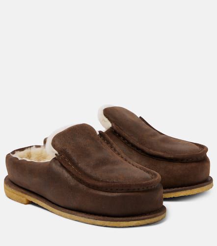 Shearling-lined suede mules - JW Anderson - Modalova