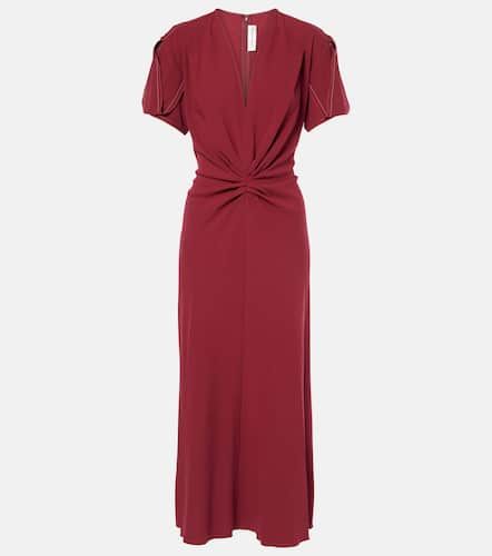 Gathered wool-blend midi dress - Victoria Beckham - Modalova