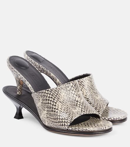 Doubles snake-effect leather mules - Jacquemus - Modalova