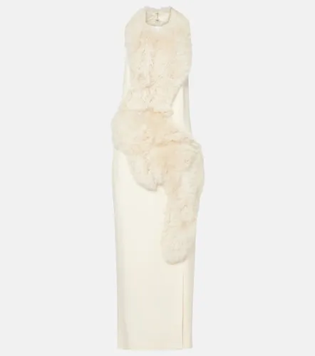 Vestido midi de cady con borrego - Toteme - Modalova