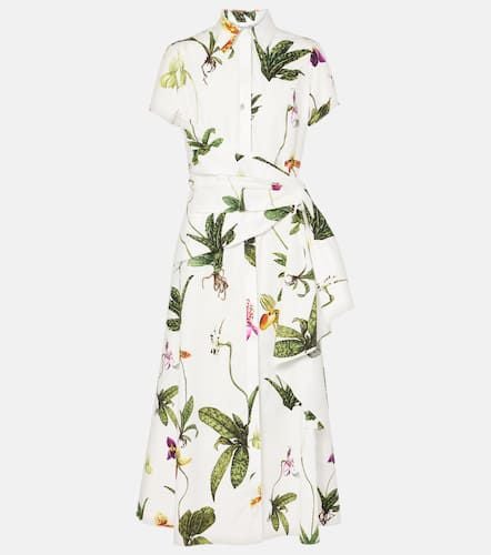 Orchid gathered poplin midi dress - Oscar de la Renta - Modalova