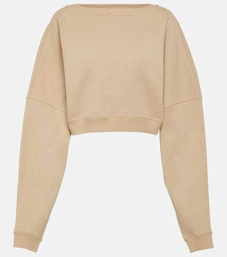 Cropped cotton fleece sweatshirt - Saint Laurent - Modalova