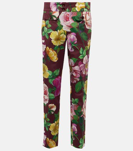 Floral low-rise cotton-blend pants - Dolce&Gabbana - Modalova