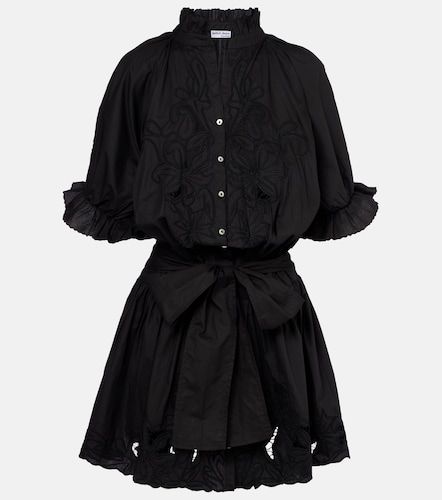 Vestido corto de popelín de algodón bordado - Juliet Dunn - Modalova