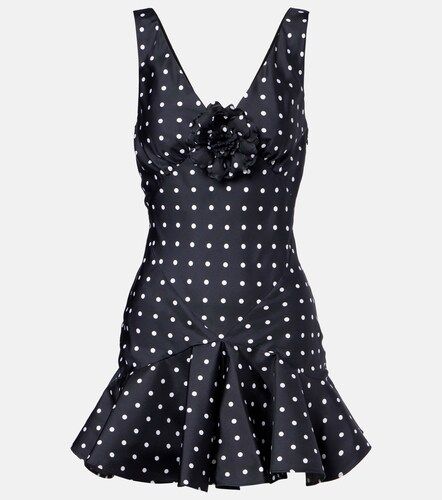 Abito corto in twill di seta a pois - Rodarte - Modalova