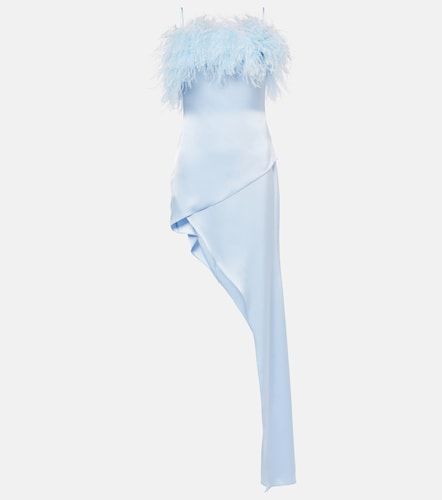 Vestido de cóctel de satén con plumas - David Koma - Modalova