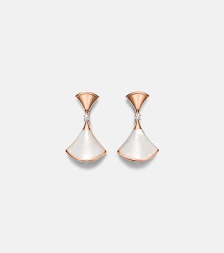 Diva's Dream 18kt rose drop earrings with diamonds and mother-of-pearl - Bvlgari - Modalova