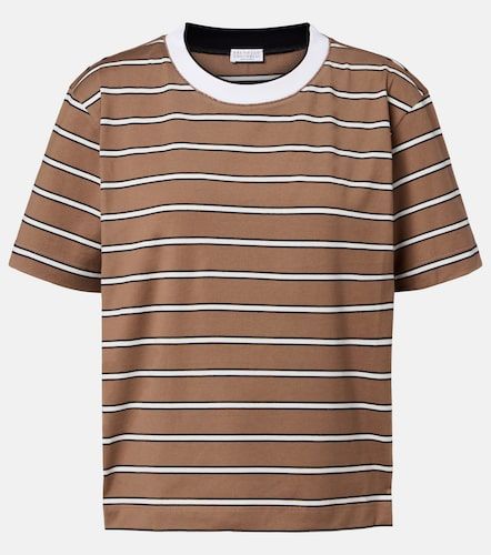 Camiseta de jersey de algodón a rayas - Brunello Cucinelli - Modalova