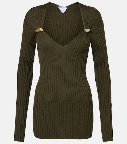 Top acanalado de cachemir y seda - Bottega Veneta - Modalova