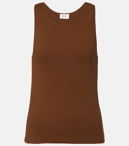 Top Cassandre in jersey di cotone - Saint Laurent - Modalova