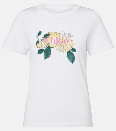 Chloé Camiseta de algodón estampada con logo - Chloe - Modalova