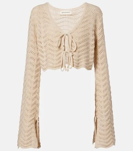 Miana open-knit cotton-blend crop top - Bananhot - Modalova