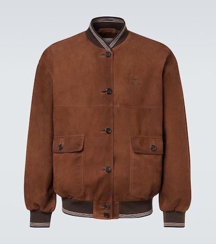 Miu Miu Suede bomber jacket - Miu Miu - Modalova