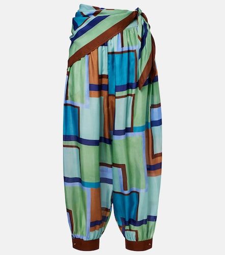 Pantalones tapered Como de satén seda estampados - Zimmermann - Modalova