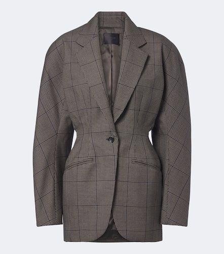 Checked oversized wool jacket - Mugler - Modalova