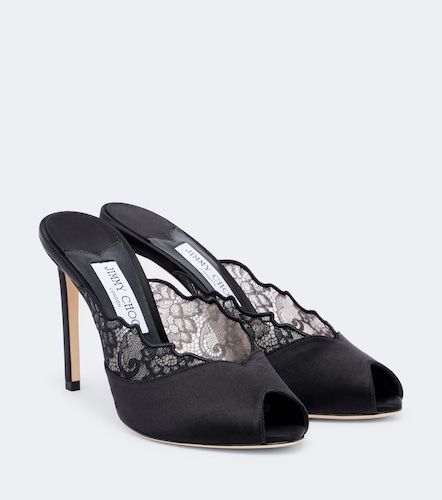 Mules Brigitte de satén con encaje - Jimmy Choo - Modalova