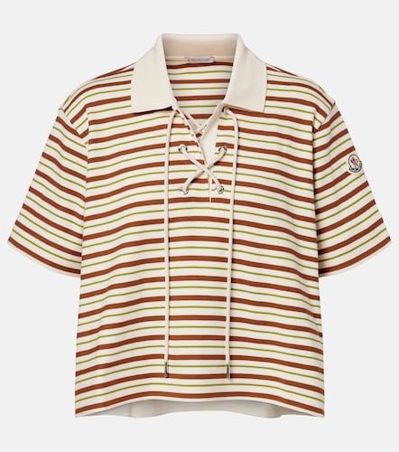 Polo de jersey de algodón a rayas - Moncler - Modalova