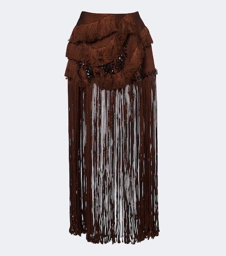 Braided embellished fringed miniskirt - Xu Zhi - Modalova