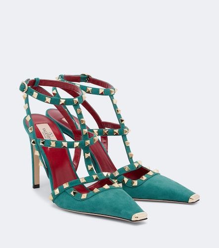 Rockstud suede slingback pumps - Valentino Garavani - Modalova