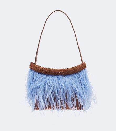 Winslow feather-trimmed shoulder bag - Staud - Modalova