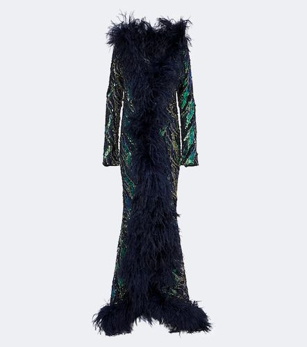 Robe Hollywood Disco mit Federn - Taller Marmo - Modalova