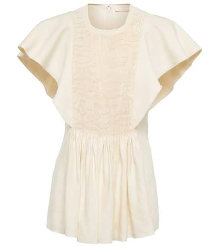 ChloÃ© Smocked linen and silk twill top - Chloe - Modalova