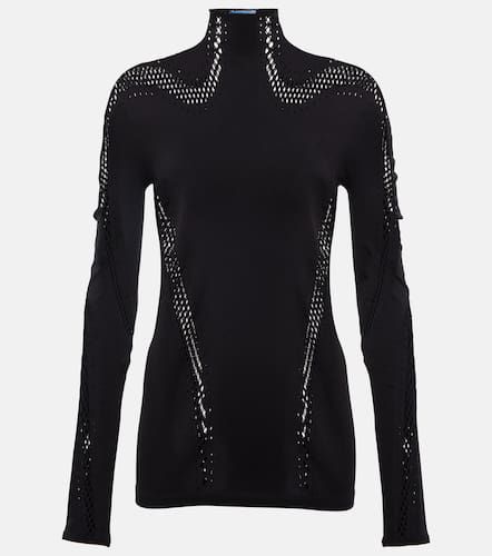 Mugler Open-knit high-neck mesh top - Mugler - Modalova