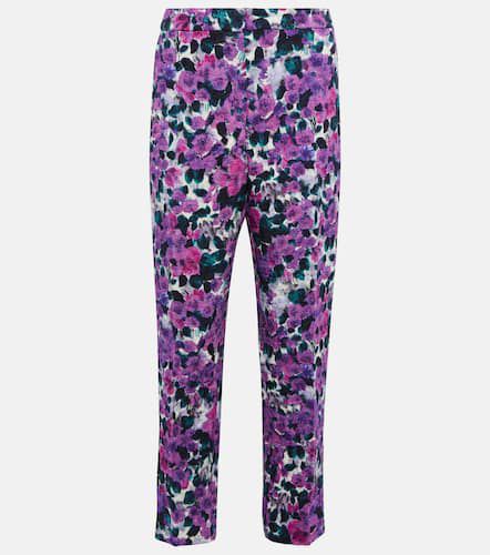 Floral croc-effect straight pants - Dries Van Noten - Modalova