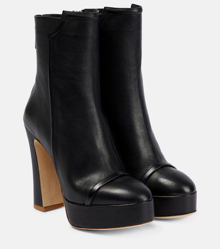 Alexa platform leather ankle boots - Malone Souliers - Modalova