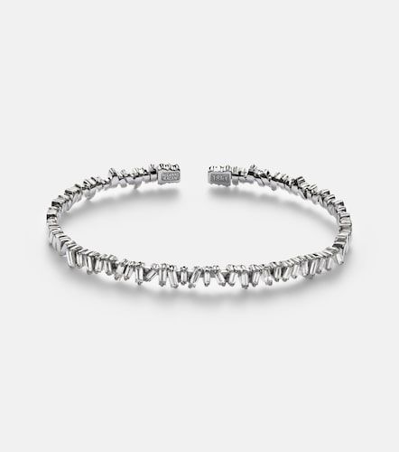 Classic 18kt white gold bangle with diamonds - Suzanne Kalan - Modalova