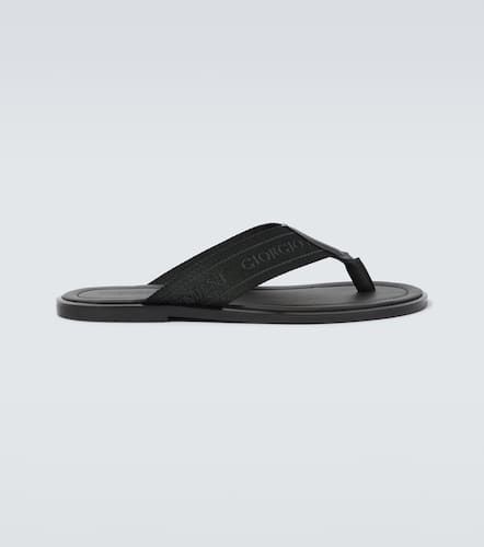 Leather-trimmed sandals - Giorgio Armani - Modalova