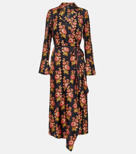 Floral silk twill midi wrap dress - Etro - Modalova