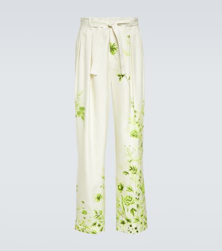 Pantalones rectos con cinturón floral - King & Tuckfield - Modalova