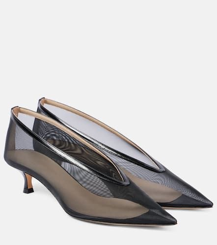 Le Monde BÃ©ryl Babouche leather-trimmed mesh pumps - Le Monde Beryl - Modalova