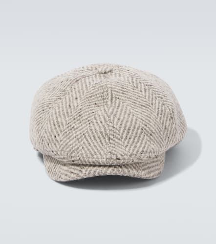 Herringbone virgin wool newsboy cap - Brunello Cucinelli - Modalova