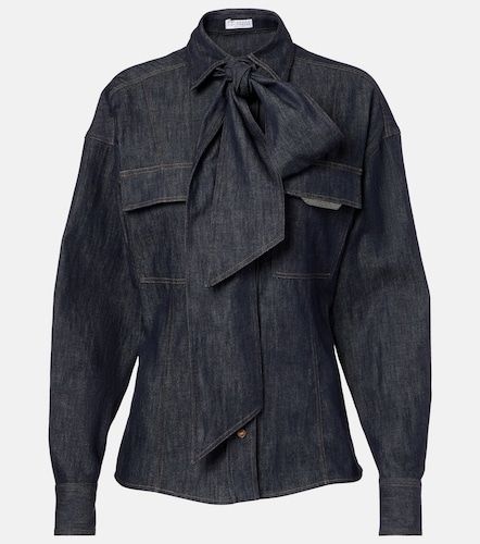 Camisa de denim con lazo - Brunello Cucinelli - Modalova