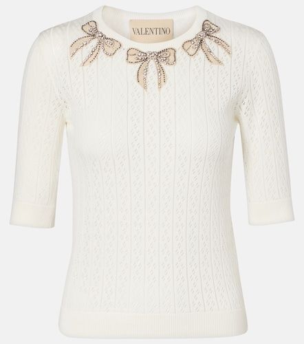 Jersey de algodón con cristales - Valentino Garavani - Modalova