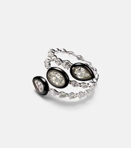 Saturn 18kt white gold ring with diamonds - Kamyen - Modalova