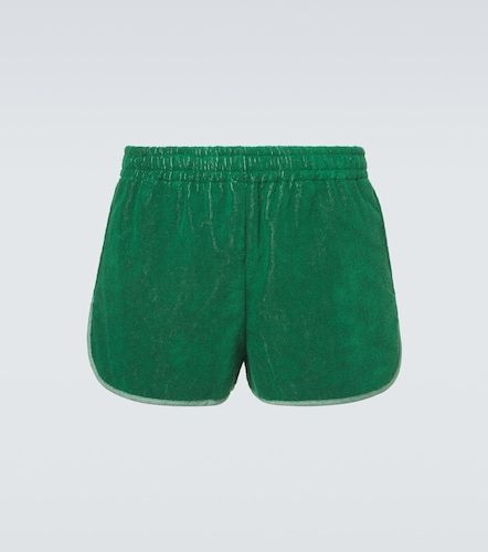Versace Logo cotton terry shorts - Versace - Modalova