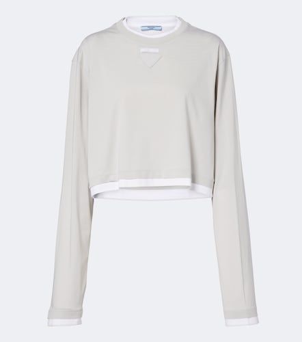 Top de piqué de y jersey de algodón - Prada - Modalova