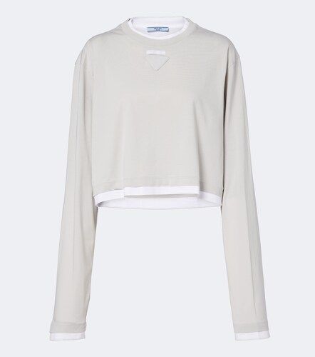 Top de piqué de y jersey de algodón - Prada - Modalova